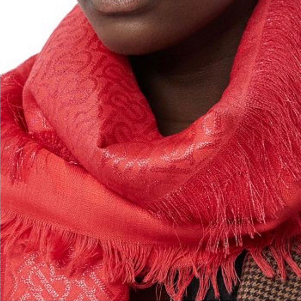 Burberry Monogram Metallic Jacquard Square Scarf 140×140 cm